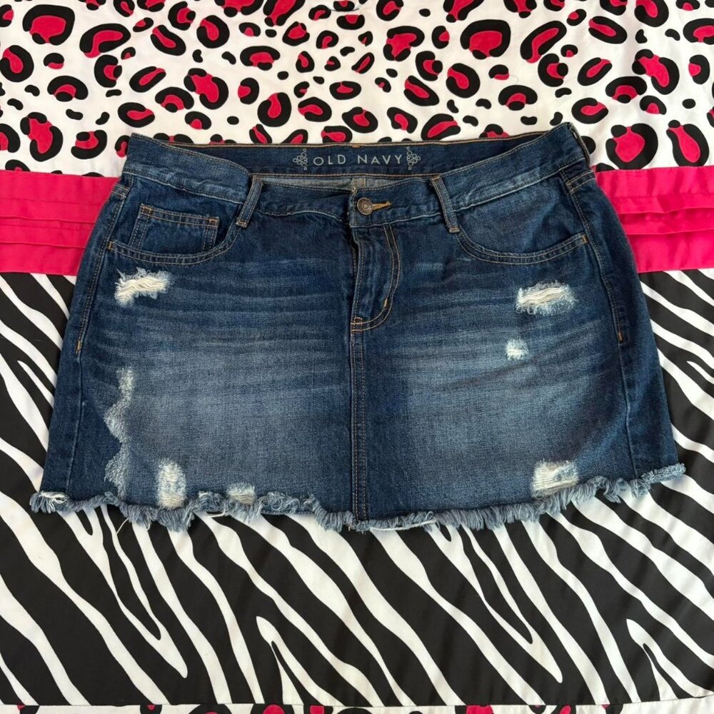 Y2K Distressed Old Navy Denim Mini Skirt